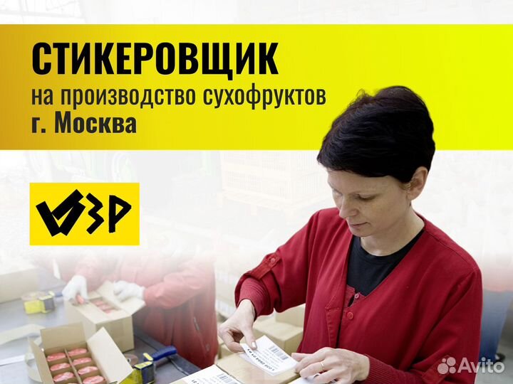 Стикеровщик сухофрукты (наклейка) г.Москва