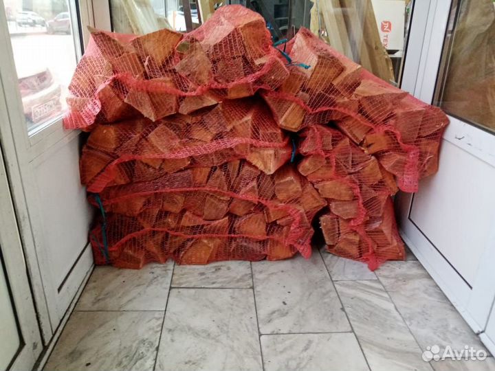 Дрова березовые в сетках