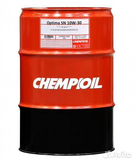 10w-30 optima sn, a3/b3 60л (полусинт. мотор
