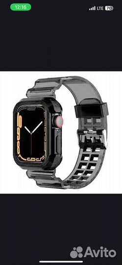 Силиконовый браслет с чехлом Apple watch 41mm