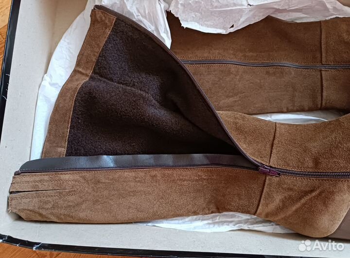 Сапоги женские демисезонные 39 натуральная замша