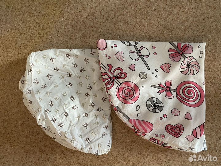 Матрас детский круглый плюс балдахин и простыни