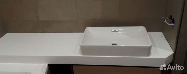 Столешница для ванной из искуственного камня