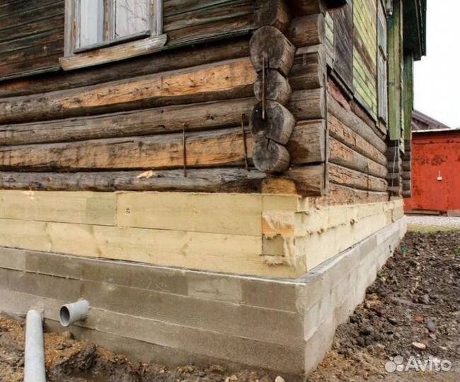 Замена венцов, лаг, подъем дома Ремонт пола