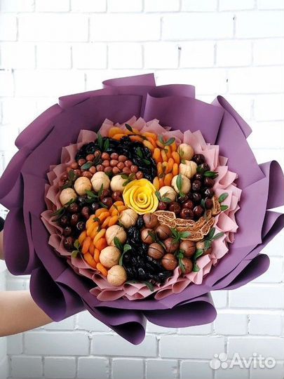 Сьедобные букеты из сухофруктов, день учителя