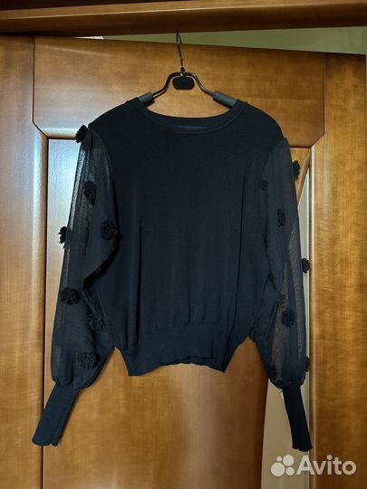 Кофта с прозрачными рукавами zara