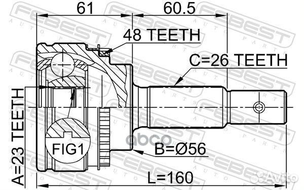 0110-051A48 шрус наружный к-кт Toyota Avensis