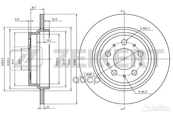 Диск торм. зад. Volvo S60 00- V70 I II 96- X