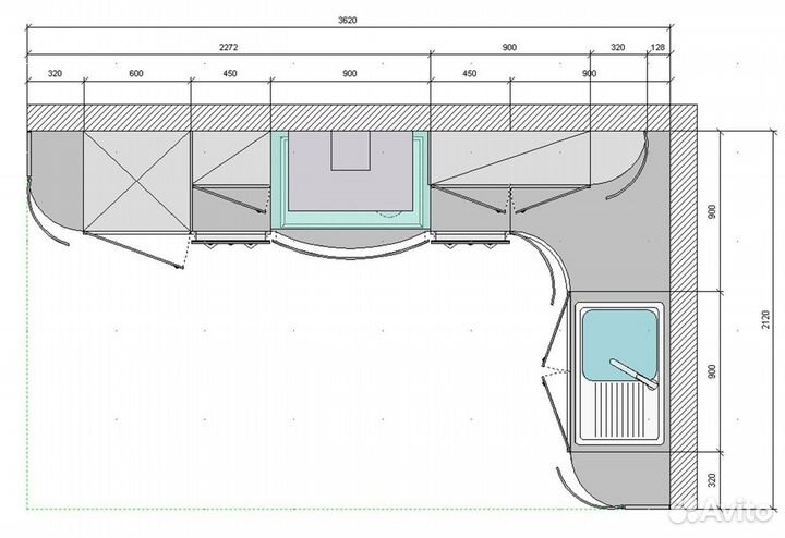 Угловая новая кухня в наличии Выставочный образец