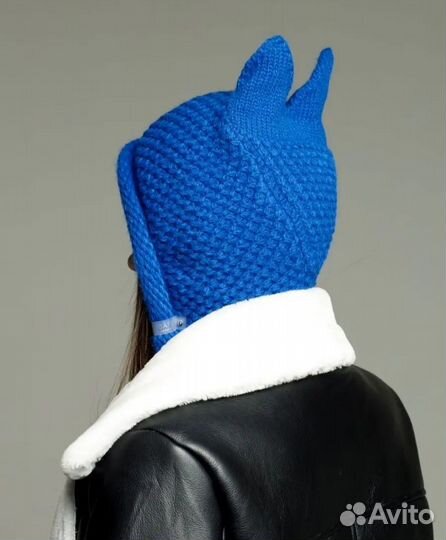 Шапка женская вязаная с ушками