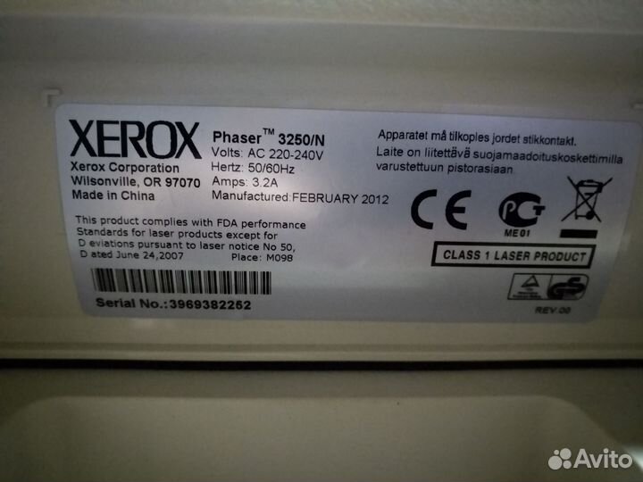 Принтер xerox phaser 3250/n