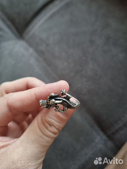 Серебряное кольцо Дракон