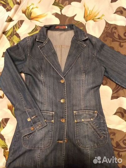 Куртка джинсовая удлиненная