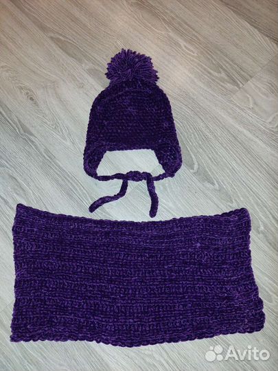 Комплект шапка, снуд для девочки 46-48