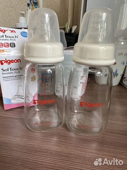 Бутылочки стеклянные pigeon