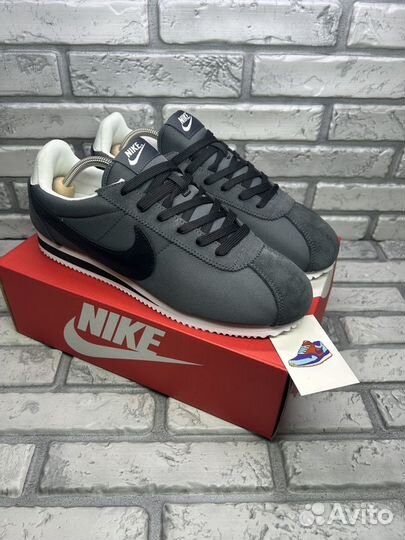 Кроссовки nike cortez air classic grey black