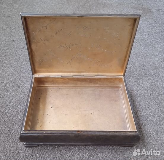 Шкатулка Серебро 875 проба Клеймо голова