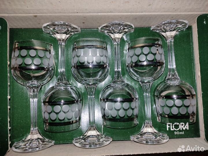 Бокалы, вазочка Богемия