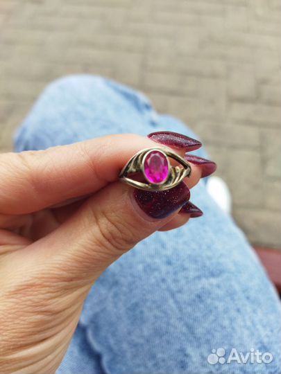 Серебряное кольцо с камнем СССР
