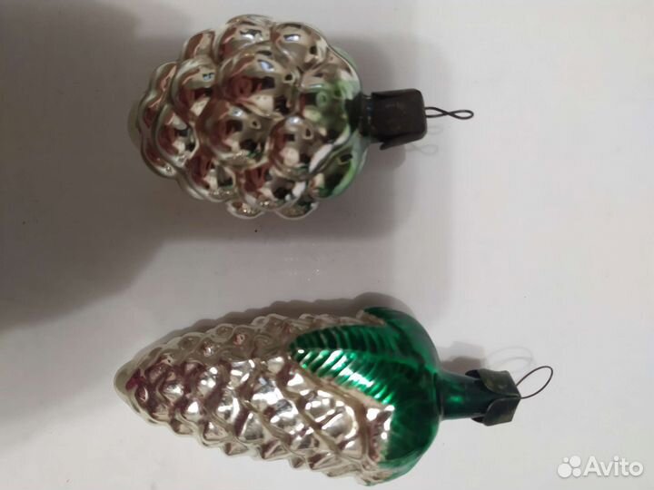 Елочные игрушки СССР шишка, виноград