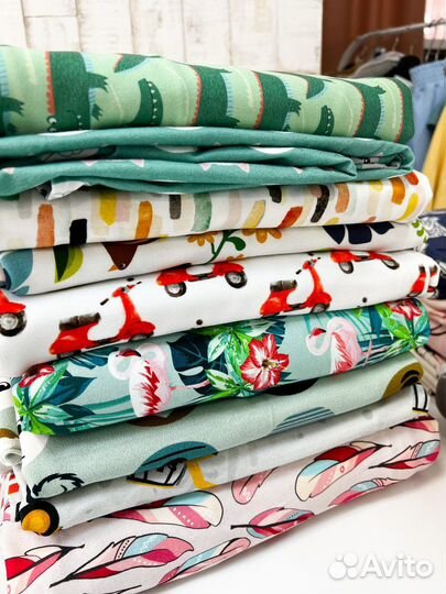 Отрез ткани трикотаж, вискоза, лен