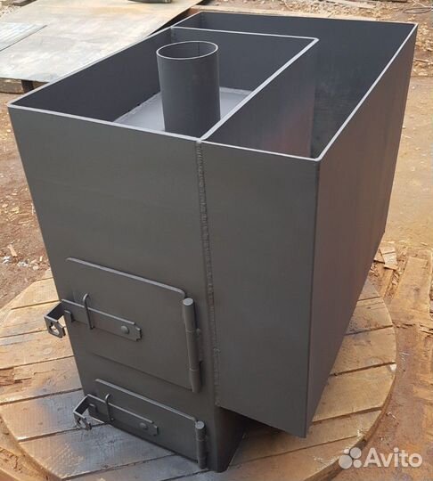 Печь для бани с угловым баком