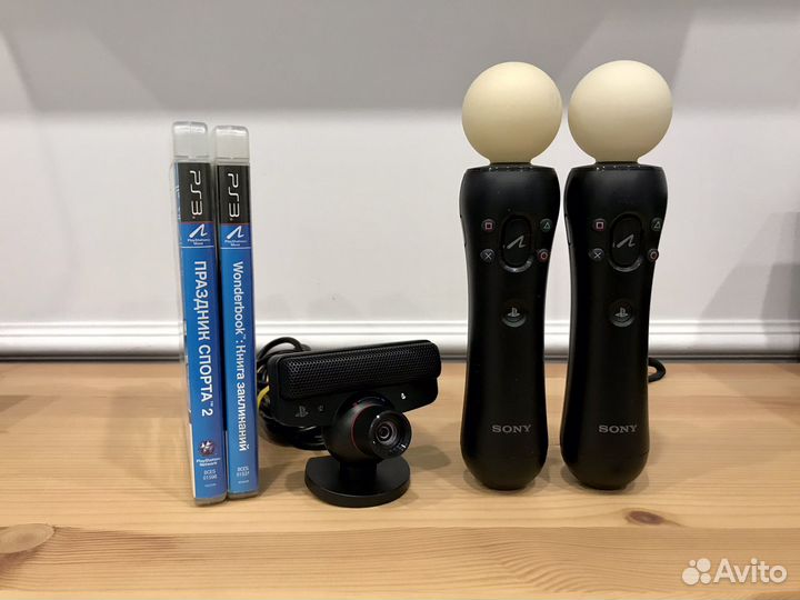 Sony PS3 Move 2шт + камера + 2 диска