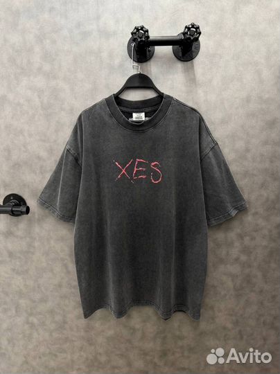 Футболка Vetements XES черная оверсайз