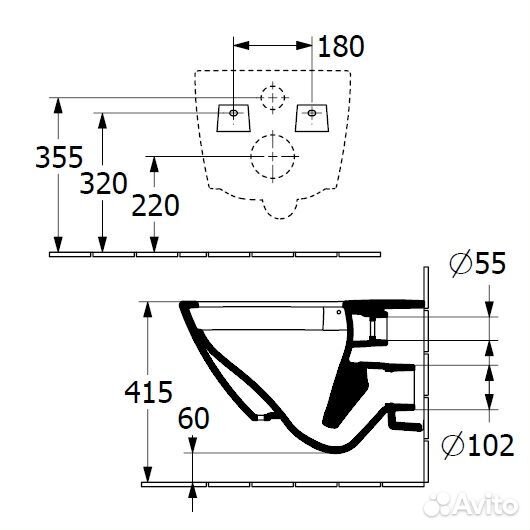 Чаша унитаза подвесного Villeroy&Boch Subway 3.0 а