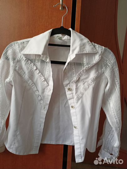 Блузка белая школьная 128