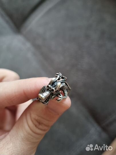 Серебряное кольцо Дракон