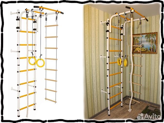 Шведская стенка Пристенная с регулировкой турника