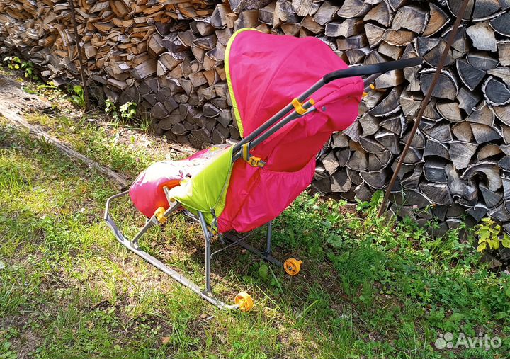 Санки детские с колесиками Nika Kids (складные)