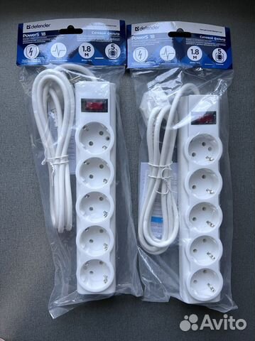 Сетевой фильтр новый 1,8 м