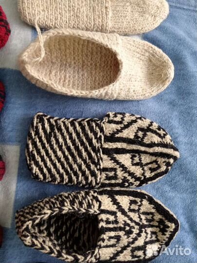 Носки ручной вязки шерстяные