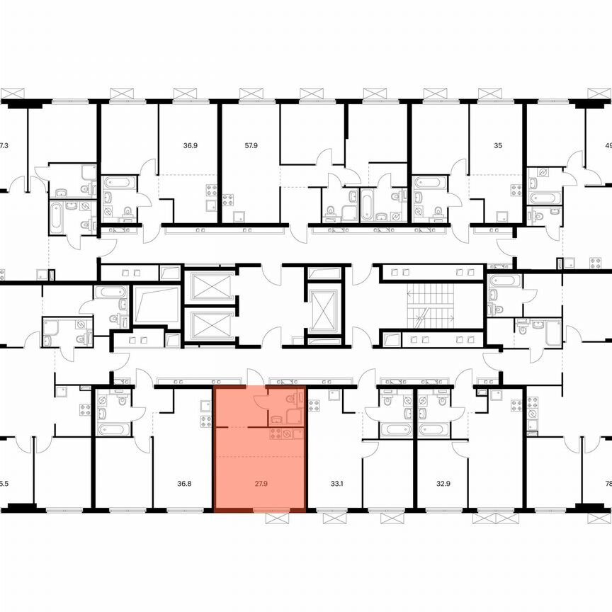 Квартира-студия, 27,9 м², 2/24 эт.