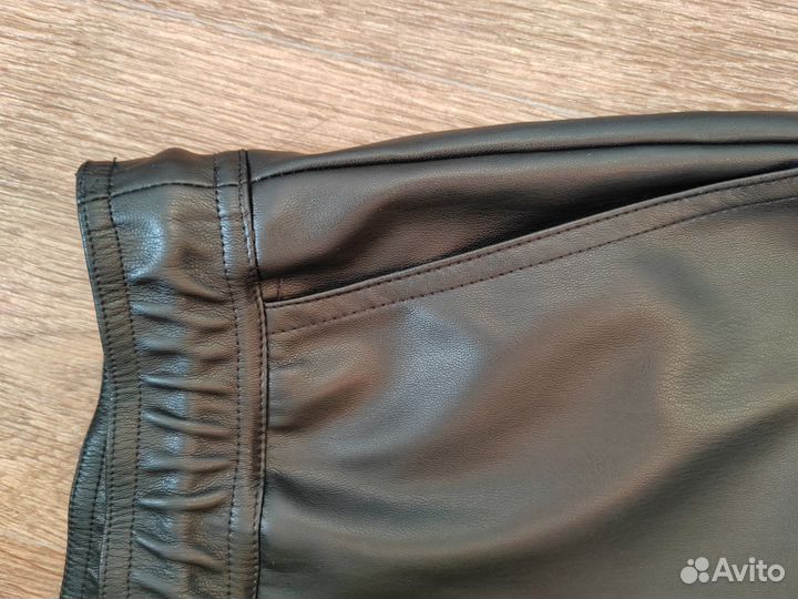 Кожаные брюки палаццо р. L