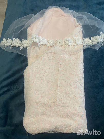 Одеяло на выписку с фатой)