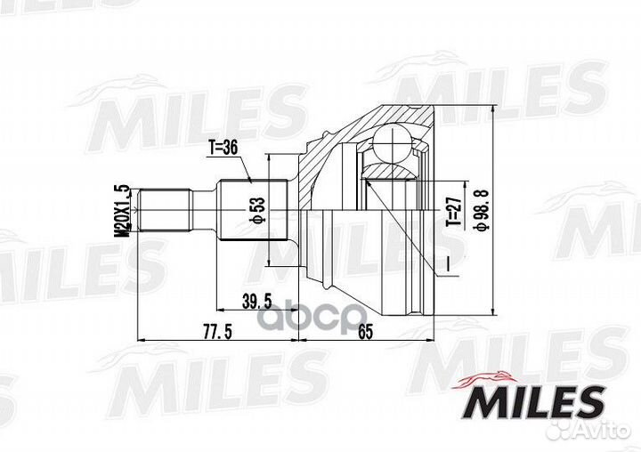 Шрус audi A3/VW G4/skoda octavia 1.8-2.8 98-05