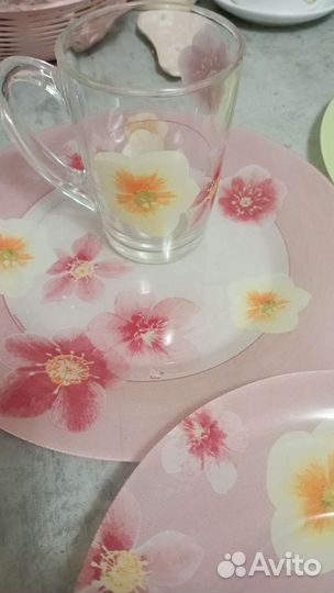 Набор посуды luminarc poem rose тарелка чашка