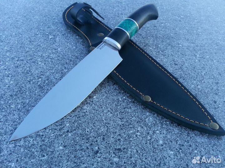 Нож Кухонный сталь D2 Дюраль Граб Композит