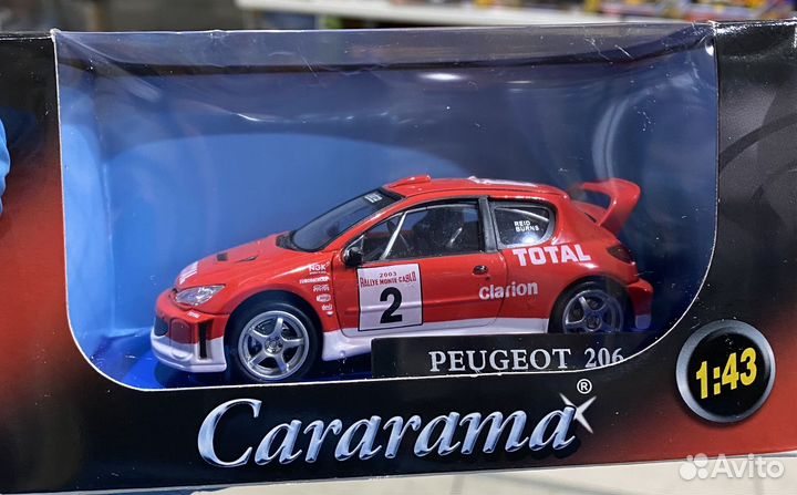 Модель автомобиля Peugeot 206 WRC Cararama 1/43