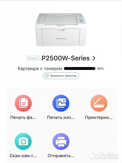 Принтер pantum p2500w