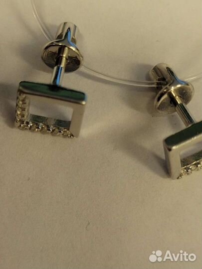 Серьги пуссеты серебро