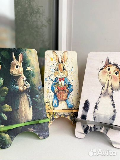 Подставка для телефона деревянная