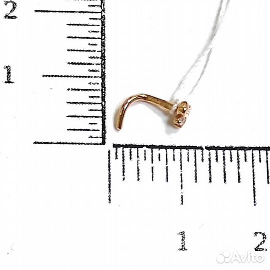 Золотой пирсинг с фианитом