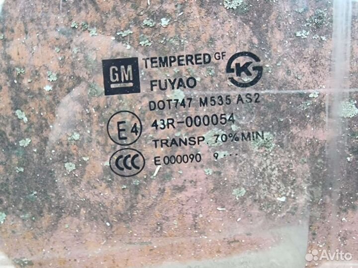 Стекло задней левой двери Шевроле Круз седан