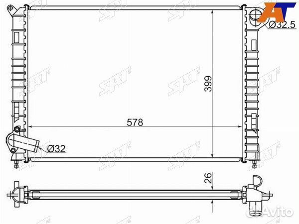 Радиатор mini cooper, mini cooper (R50/53) 00-06, mini cooper S