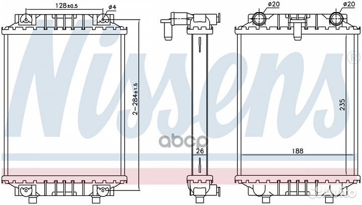 Радиатор audi A4 3.0tfsi доп. 07- 60351 Nissens