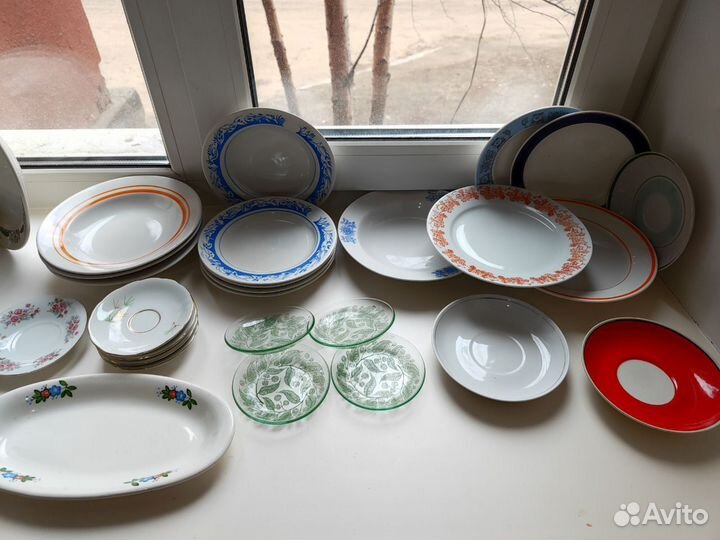 Посуда СССР, советская, тарелки, чашки, кружки